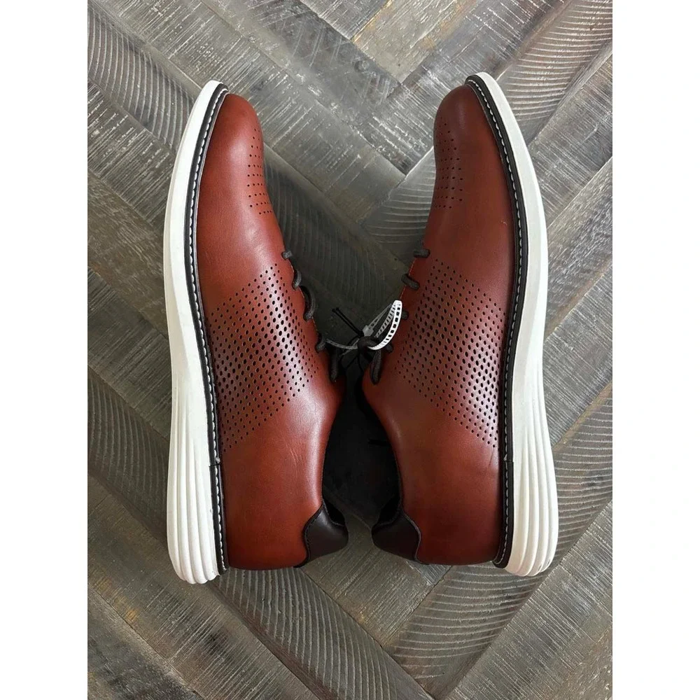 Perry Ellis Portfolio Hamilton Mens 11 Brown Oxford Dress Shoes NEW
